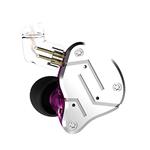 KZ ZSN 1DD+1BA Armature Dual Driver in Ear Earphone Detachable HiFi Audio Monitors Earbuds (Mic, Purple)