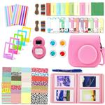 Leebotree Flamingo Pink Camera Accessories Compatible with Fujifilm Instax Mini 9 or Mini 8 8+ Include Case/Album/Selfie Lens/Filters/Wall Hang Frames/Film Frames/Border Stickers/Corner Stickers