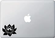Lotus Flower - Design 1 - (Color Variations Available) Macbook or Laptop Vinyl Decal (Black)