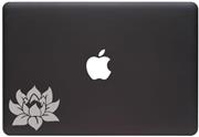 Lotus Flower - Design 1 - (Color Variations Available) MacBook or Laptop Vinyl Decal (Matte Silver)