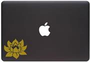 Lotus Flower - Design 1 - (Color Varaiations Available) Macbook or Laptop Vinyl Decal (Matte Gold)