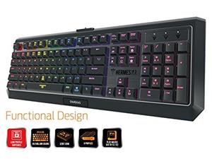 GAMDIAS Hermes P3 RGB Gaming Keyboard Low Profile Mechanical Switch with blue switch, N-key rollover (Hermes P3) 