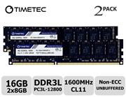 Timetec Hynix IC 16GB Kit (2x8GB) DDR3L 1600MHz PC3L-12800 Non ECC Unbuffered 1.35V/1.5V CL11 2Rx8 Dual Rank 240 Pin UDIMM Desktop Memory Ram Module Upgrade (16GB Kit (2x8GB))