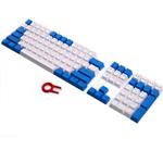 PBT Keycaps Backlit 108Key Set Doubleshot Translucent Cherry MX Key Caps Top Print with Keycaps Puller for 87/104/108 MX Switches Mechanical Gaming Keyboard (Blue White Combo)