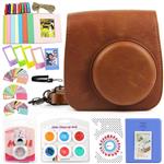 wogozan Compatible Fujifilm Instax Mini 9/8 Instant Camera Bundle with Case/Album/Filters/Camera Sticker/Selfie Len/Photo Frames/Hand Strap&Other Accessories for Instant Camera (Vintage Brown)