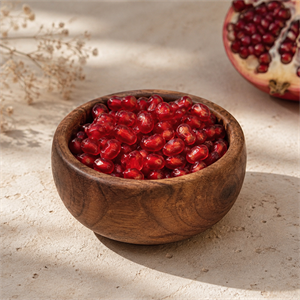 کاسه چوبی دست‌ساز مستروود مدل «گردو» – قطر ۱۰ سانتی‌متر (پوشش گیاهی قابل شستشو)