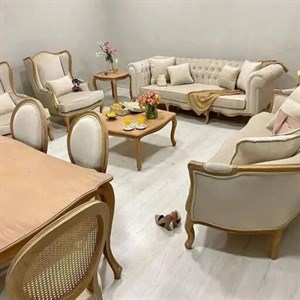 مبل کلاسیک چستر فرانسوی نگین 8 نفره مبلمان آپادانا مدل 615383