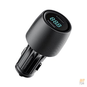 شارژر فندکی دوپورت ۶۶ وات پاورولوژی مدل ‎Velox‎، مشکی – کد ‎PCCSR021BK‎