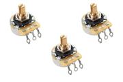 Lot of 3 (3X) CTS 450G Series 250K Vintage-style Short Split Shaft Audio Taper Potentiometers for Stratocaster