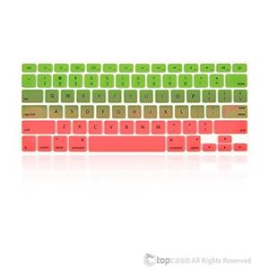 TOP CASE - Faded Ombre Series Keyboard Cover Skin Compatible with MacBook 13" Unibody/Old Generation MacBook Pro 13" 15" 17" /MacBook Air 13"/Wireless Keyboard-Green&Pink 