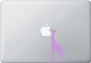 Yadda-Yadda Design Co. Giraffe Eating Apple - MacBook or Laptop Decal (2" w x 4.75" h) (Color Variations Available) (Lavender)