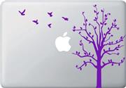 Yadda-Yadda Design Co. Apple Tree with Birds - MacBook or Laptop Decal (Purple)