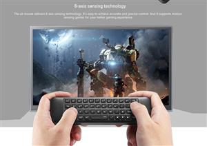 Pepper Jobs Air Fly Mouse Remote Control for Windows 10 Mini PC HTPC LED Backlit QWERTY Keyboard 6 Axis Gyroscope IR Learning 2.4GHz Wireless 