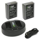 Wasabi Power Battery (2-Pack) and Dual USB Charger for Olympus BLN-1, BCN-1 and Olympus OM-D E-M1, E-M5, Pen E-P5