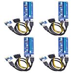 Optimal Shop PCI Express 16x to 1x Powered Riser Adapter Card w/60cm USB 3.0 Extension Cable and 6-Pin PCI-E to SATA Power Cable-GPU Riser Extender Cable-Ethereum Mining ETH(4 Pack 6 Pin)