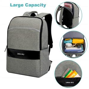 Lekesky Laptop Backpack Student Bookbag Backpack for Women Men, Simple Laptop Backpack,Fits up to 15.6 Inch Laptop Notebook, Light Computer Backpack, Grey 
