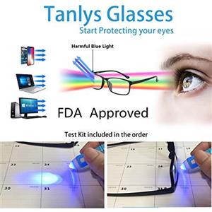 Tanlys Blue Light Blocking Glasses UV Headache Blocker for Computer Eye Strain Weight TR90 Bluelight Filter Gaming Women Men 