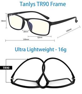 Tanlys Blue Light Blocking Glasses UV Headache Blocker for Computer Eye Strain Weight TR90 Bluelight Filter Gaming Women Men 