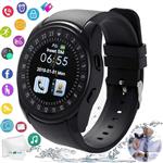 TOPEPOP Smart Watch Bluetooth Smartwatch Touch Screen Unlocked Wrist Watch with Sim Card Slot Pedometer Fitness Tracker Sync Call SMS Compatible with Android iOS Cell Phones Men Women Kids Boys Black