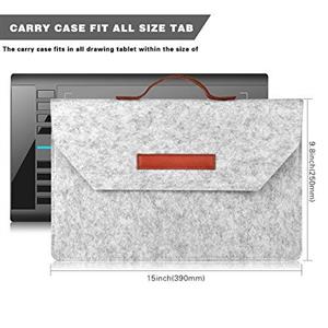 XP PEN Carry Case for Drawing Tablet Protective Sleeve Graphics Deco 01 03 Star 05 06 UGEE M708 HUION H610 Pro H950P 1060Plus Also Suits 13 14 15 inch Laptops and 