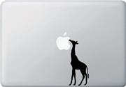 Yadda-Yadda Design Co. Giraffe Eating Apple - MacBook or Laptop Decal (2" w x 4.75" h) (Color Variations Available) (Black)