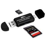 Micro USB OTG to USB 2.0 Adapter; SD/Micro SD Card Reader with Standard USB Male & Micro USB Male Connector for Smartphones/Tablets with OTG Function