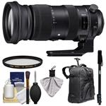 Sigma 60-600mm f/4.5-6.3 Sports DG OS HSM Zoom Lens with Backpack + Monopod + Filter + Kit for Nikon DSLR Cameras