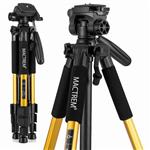 MACTREM Mac-PT55-Gld PT55 Travel Camera Tripod Lightweight Aluminum for DSLR SLR Canon Nikon Sony Olympus DV with Carry Bag -11 Lbs(5Kg) Load (Gold)