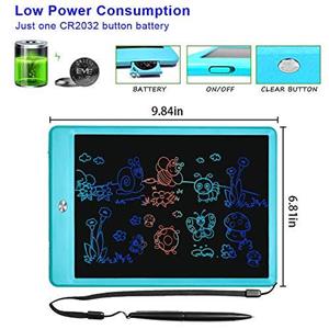 KURATU LCD Writing Tablets for Kids 10 inch Colorful Screen Electronic Drawing Pads Writing Board & Drawing Tablet Doodle Board Writing Tablets (Blue) 