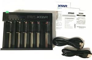 Xtar Queen Ant MC6 Slots Charger with 2 USB Cables Compatible With Flat 32650 26650 18650 16340 10440 3.7V LI ION IMR INR ICR Batteries 