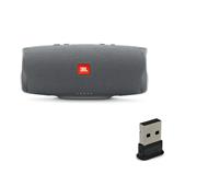 JBL Charge 4 Portable Waterproof Wireless Bluetooth Speaker Bundle with USB Bluetooth Adapter - Gray