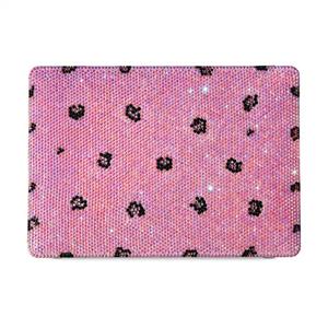 MacBook Air 13 Inch Bling Case 2018 2019 Released Model A1932 Leopard Rhinestone Handmade Pink 3D Diamond Hard Shell with Keyboard Cover 