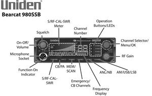 Uniden BEARCAT 980SSB 40 Channel CB Radio with Sideband NOAA WeatherBand 7 Color Digital Display PA Switch Noise Cancelling Mic Wireless Compatible 