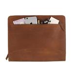 Pad folio Portfolio Planner Organizer Zippered Document holder made in cow leather with A4 sized pocket compatible with 11”MacBook Dell Asus Acer laptop Tablets Brown by The Leather Warehouse