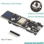 MakerHawk Nodemcu ESP8266 Development Board WiFi Kit with 0.96inch OLED Display Arduino18650 5-12V 500mA for Arduino ESP8266 NodeMCU