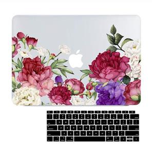 MacBook Air 13 Inch Case 2019 2018 Release A1932, Vintage Peony Flowers Clear Case,Cute Animal Soft Touch Hard Shell Cover Retina Display Fits ID 