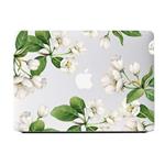 MacBook Air 13 Inch Case 2018 2019 Release A1932, White Apple Flower Clear Case, Soft Touch Hard Shell with Keyboard Cover Retina Display Fits Touch ID