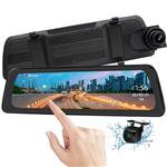 Mirror Dash Cam Backup Camera 9.88" Full HD Touch Screen Car Dash Camera Stream Media Dual Lens 170° 1080P Front and 150°1080P Rear View Camera with G-Sensor PORMIDO,24 Hour Parking,GPS