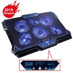 KEYNICE Laptop Cooling Pad, Notebook Cooler with 6 Quiet Fan, Dual USB Port, 5 Wind Speed Adjustable, Blue LED Light, Fit 12"-17" Computer, Portable Cooler Pad with LCD Screen, Gaming Laptop Cooler