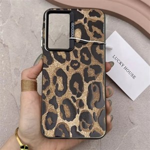 قاب گوشی Galaxy A17 سامسونگ So CooL سوکول اورجینال فانتزی دکمه کرومی طرح پلنگی قهوه ای کد E1-1001689