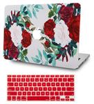 LuvCase 2 in 1 Bundle Rubberized Hard Shell Case with Keyboard Cover Compatible MacBook Air 13 Inch 2019/2018 New Version A1932 Retina (Touch ID) (Flower 25)