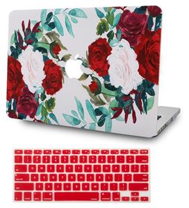 LuvCase 2 in 1 Bundle Rubberized Hard Shell Case with Keyboard Cover Compatible MacBook Air 13 Inch 2019/2018 New Version A1932 Retina (Touch ID) (Flower 25)