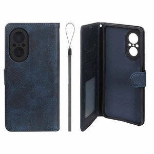 کیف گوشی Huawei Nova 9 SE هوآوی مگنتی طرح چرم کتابی بنددار سرمه ای کد 181328