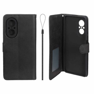 کیف گوشی Huawei Nova 9 SE هوآوی مگنتی طرح چرم کتابی بنددار مشکی کد 181329
