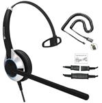 TruVoice HD-500 Deluxe Single Ear Noise Canceling Mic Office/Call Center Headset with U10P Bottom Cable Works with Mitel, Nortel, Avaya Digital, Polycom VVX, Shoretel, Aastra, Digium, Fanvil + More