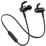 Picun Bluetooth Headphones 10 Hrs Battery, HiFi Stereo Wireless Sports Earphones with Noise Reduction Mic, IPX6 Waterproof Nano-Coating Magnetic Earbuds Secure Fit for Running Gym Workout (Black)