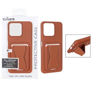 قاب گوشی Honor X7C آنر اورجینال PROTECTIVE CASE چرمی جاکارتی استندشو مگنتی قهوه ای کد 181176