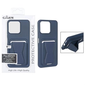 قاب گوشی Honor X7C آنر اورجینال PROTECTIVE CASE چرمی جاکارتی استندشو مگنتی سرمه ای کد 181178