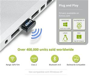 Kinivo BTD-400 USB Bluetooth Adapter for PC (Bluetooth 4.0, Low Energy, Compatible with Windows, Raspberry Pi, Linux) 