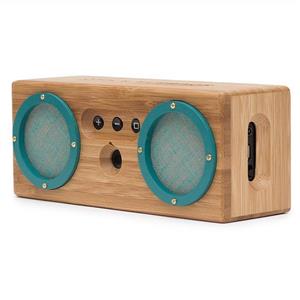 Otis Eleanor Bongo Bamboo Retro Bluetooth Speakers Portable Wireless Handcrafted Wood for Travel Home Outdoors Dual Passive Subwoofer 15 Hour Battery Vintage Green 